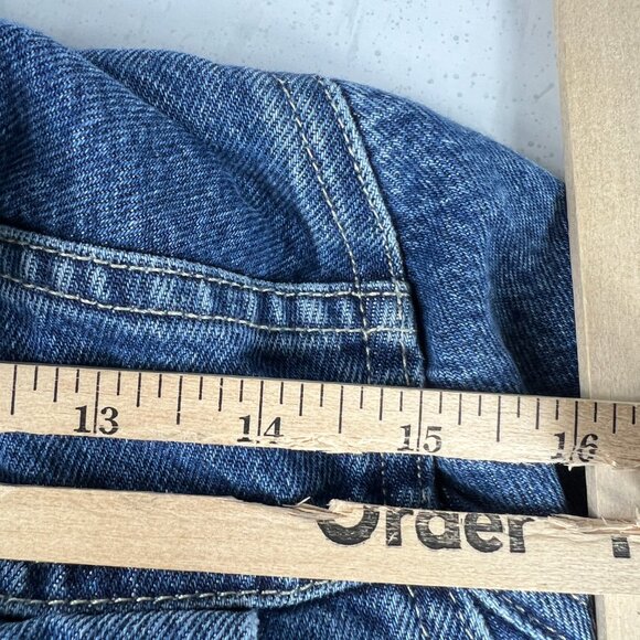 Levi's Made & Crafted Jean Jacket Women Medium Big E Blue Pleated Back Trucker - Picture 16 of 16